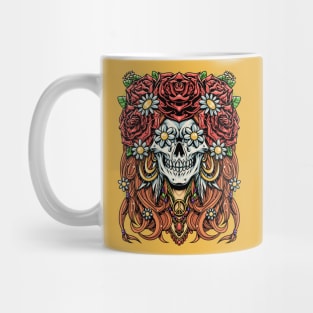 Floral Hippie Skull Mug